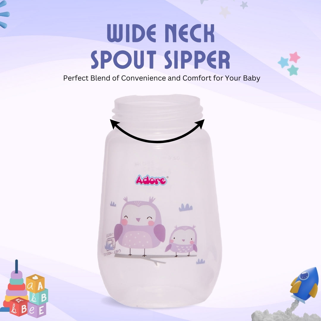 Adore Ireland Wide Neck Soft Spout sipper with Twin Handle-250ml- Purple