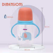 Adore Scotland Wide neck Soft Straw Sipper with Twin Handle-250ml- New Blue