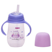 Adore Scotland Wide neck Soft Straw Sipper with Twin Handle-250ml- Purple