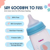 Adore Skoot Sr 2 Stage Wideneck Feeding Bottle - 250 ml - New Blue