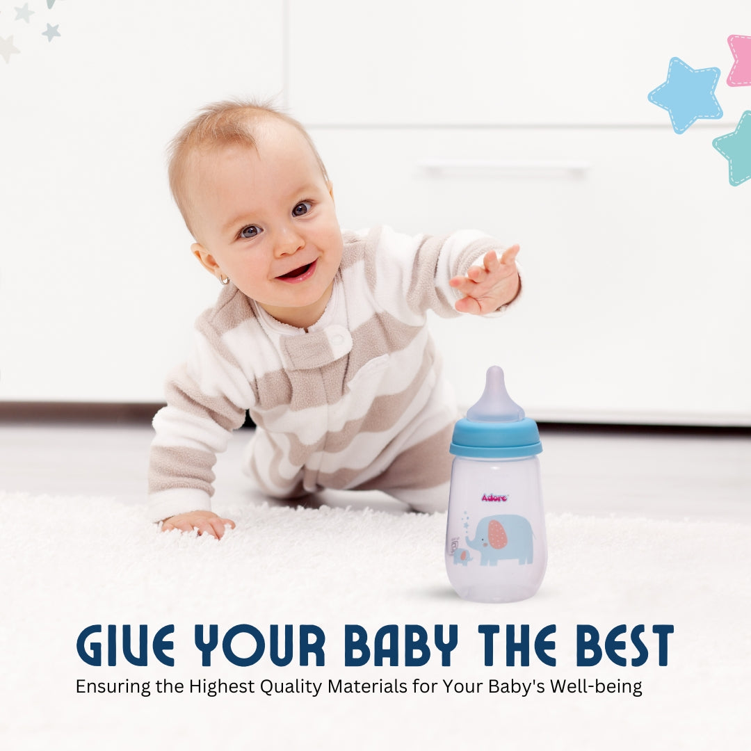Adore Skoot Sr 2 Stage Wideneck Feeding Bottle - 250 ml - New Blue