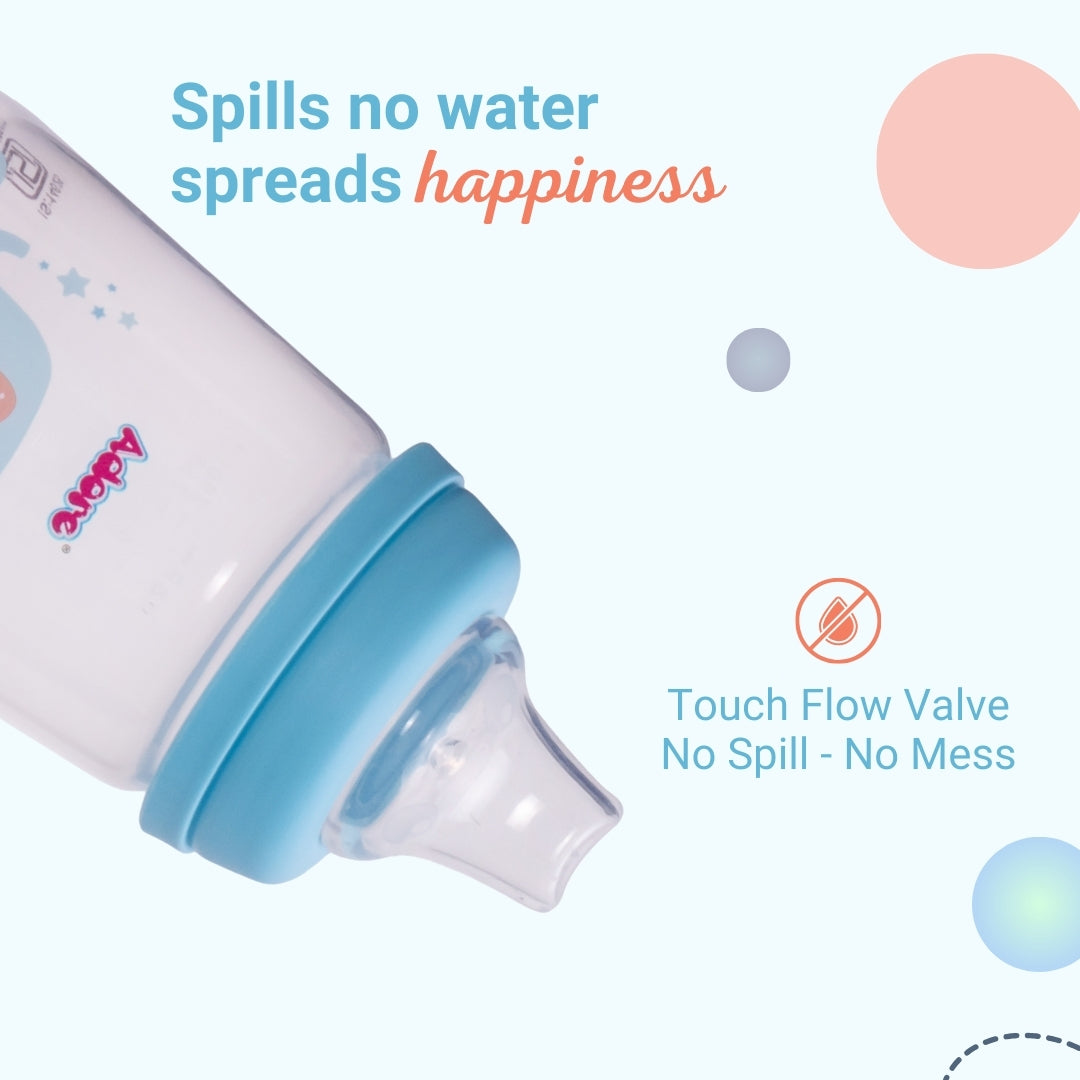 Adore Meta Wideneck Spout Sipper- Spill Proof- 250ml - New Blue