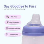 Adore Meta Wideneck Spout Sipper- Spill Proof- 250ml - Purple