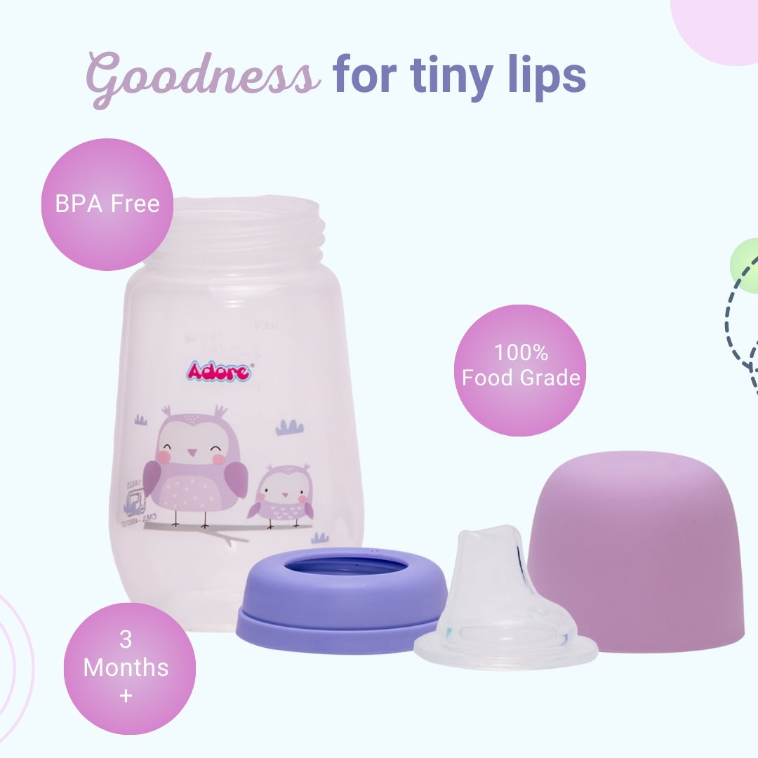 Adore Meta Wideneck Spout Sipper- Spill Proof- 250ml - Purple