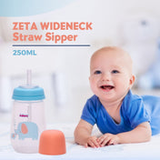 Adore Zeta Wideneck Straw Sipper- Spill Proof- 250ml - New Blue