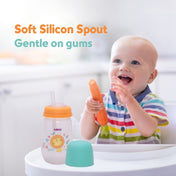 Adore Zeta Wideneck Straw Sipper- Spill Proof- 250ml - Orange