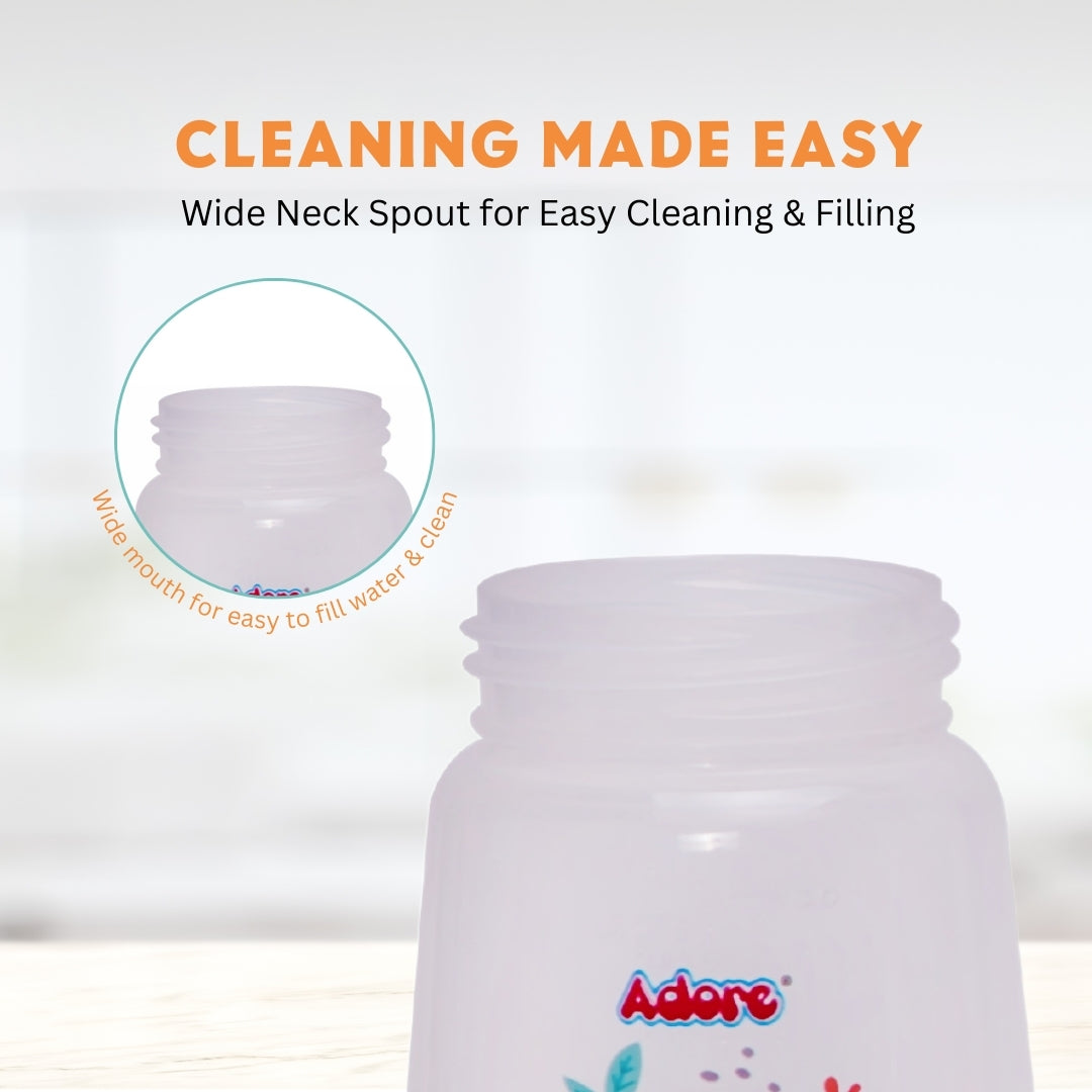 Adore Zeta Wideneck Straw Sipper- Spill Proof- 250ml - Orange