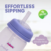 Adore Zeta Wideneck Straw Sipper- Spill Proof- 250ml - Purple