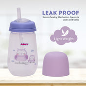 Adore Zeta Wideneck Straw Sipper- Spill Proof- 250ml - Purple