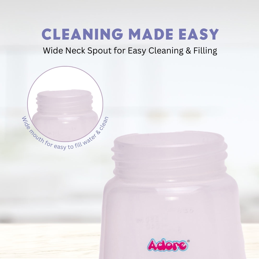 Adore Zeta Wideneck Straw Sipper- Spill Proof- 250ml - Purple