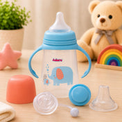 Adore Magnum Opus 4 Stage Wide Neck Feeding Bottle with Twin Handle- New Blue