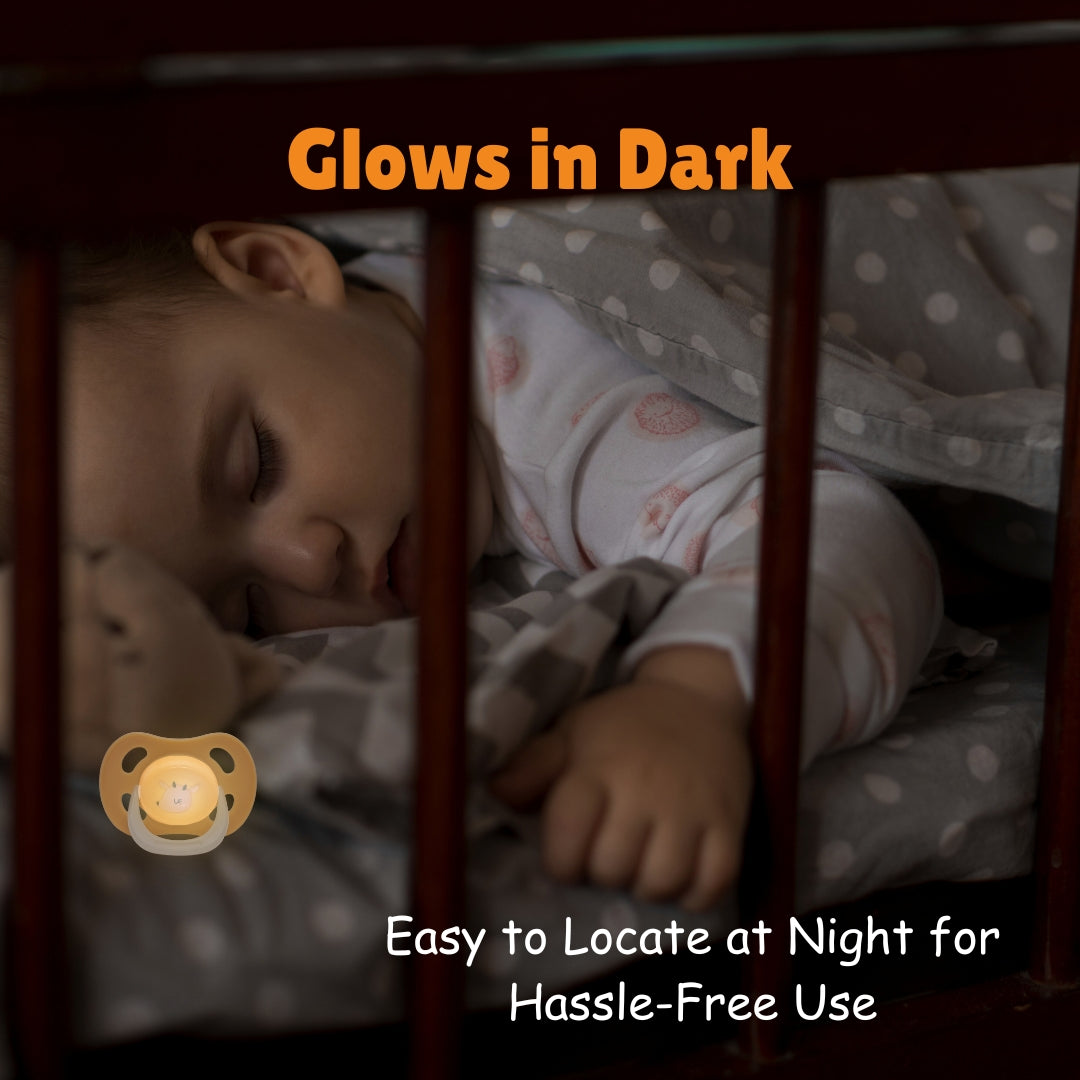 Adore Airo! The Symmetrical Pacifier that Glows in Dark with Storage Case- Beige