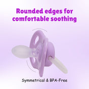 Adore Airo! The Symmetrical Pacifier that Glows in Dark with Storage Case- Purple