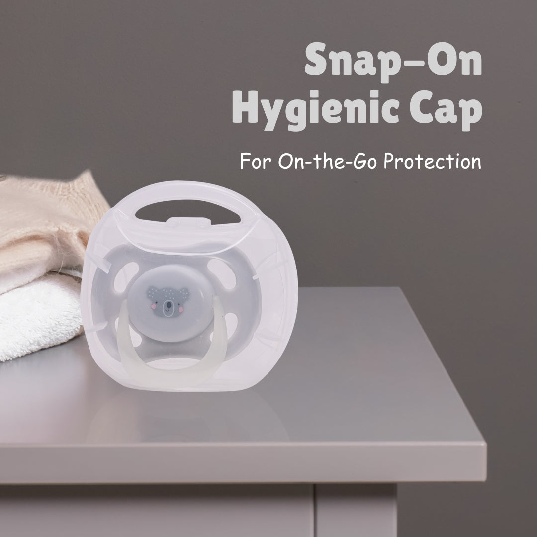 Adore Airo! The Symmetrical Pacifier that Glows in Dark with Storage Case- Grey