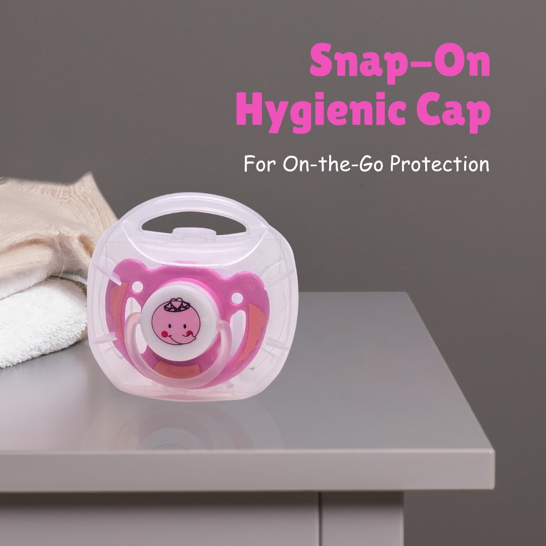 Adore Vento Jr - The Orthodontic Vented Pacifier with Multipurpose Storage Case - Pink