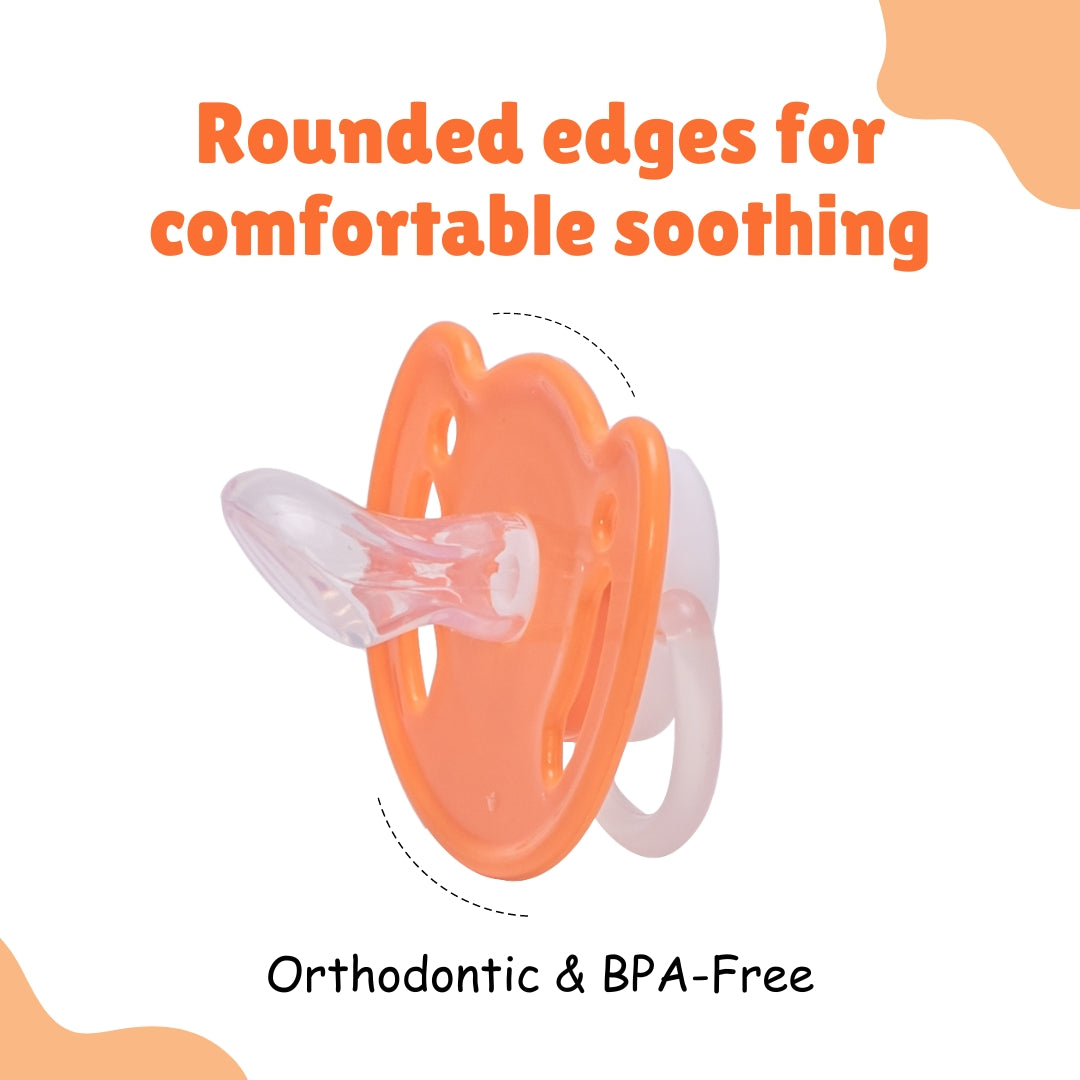 Adore Vento Jr - The Orthodontic Vented Pacifier with Multipurpose Storage Case - Orange