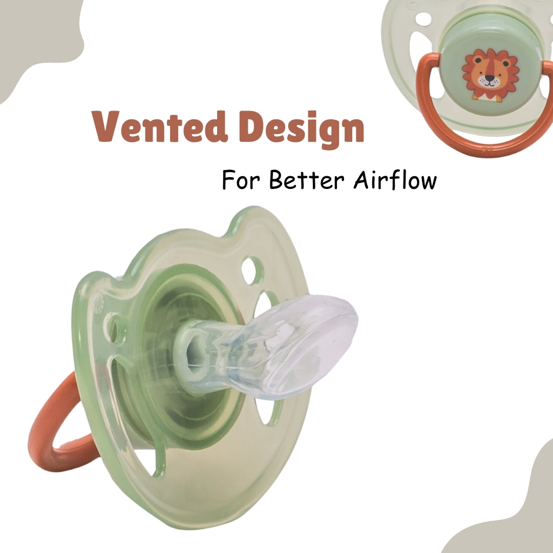 Adore Vento Snr - The Orthodontic Vented Pacifier with Multipurpose Storage Case - Green