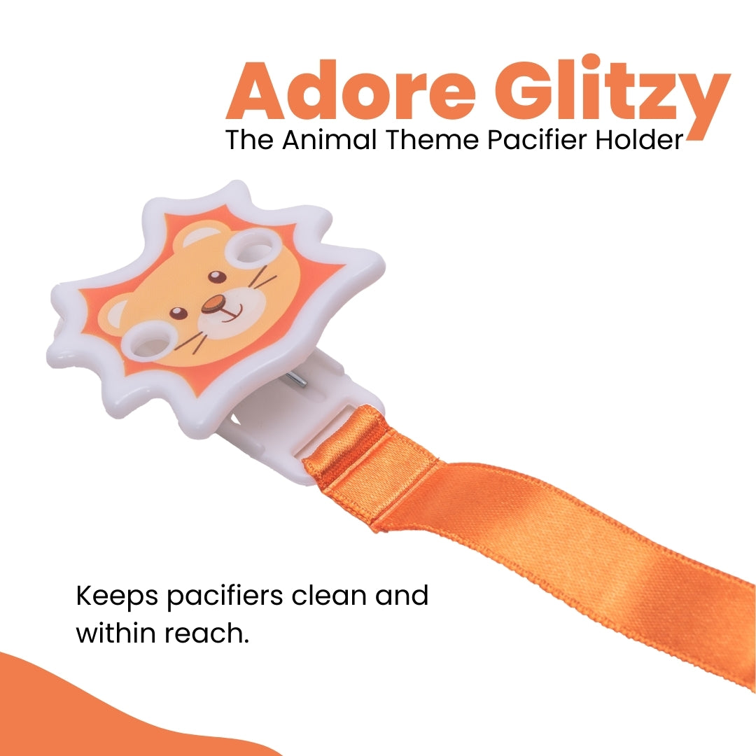Adore Glitzy - The Animal Theme Pacifier Holder with Velcro- Tiger