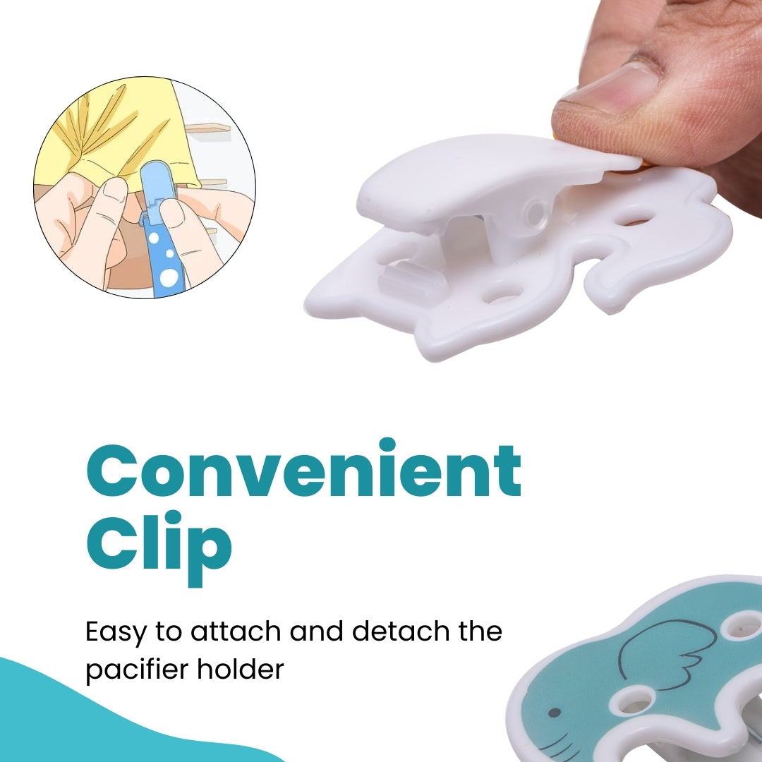 Adore Glitzy - The Animal Theme Pacifier Holder with Velcro- Elephant