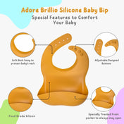 Adore Brillio Silicon Baby Feeding Set- Pack of 5 - Yellow