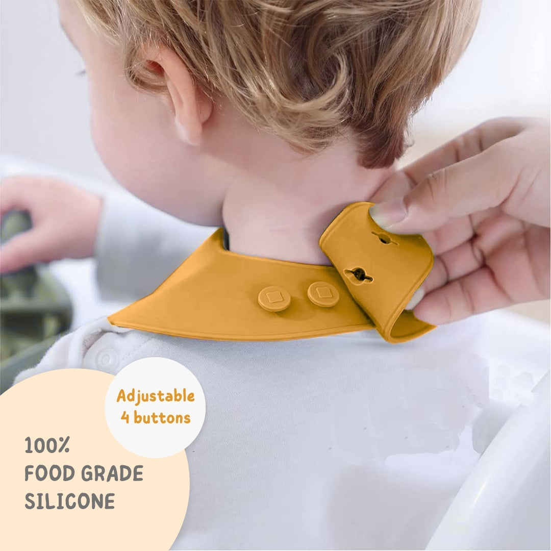Adore Brillio Silicon Baby Feeding Set- Pack of 5 - Yellow