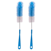 Adore Duece Long Handled Nylon Baby Bottle Cleaning Brush Kit Pack of 2 - Blue