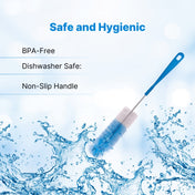 Adore Duece Long Handled Nylon Baby Bottle Cleaning Brush Kit Pack of 2 - Blue