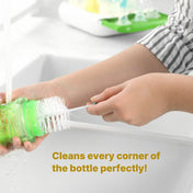 Adore Duece Long Handled Nylon Baby Bottle Cleaning Brush Kit Pack of 2 - Yellow