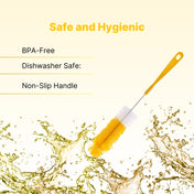 Adore Duece Long Handled Nylon Baby Bottle Cleaning Brush Kit Pack of 2 - Yellow