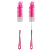 Adore Duece Long Handled Nylon Baby Bottle Cleaning Brush Kit Pack of 2 - Pink