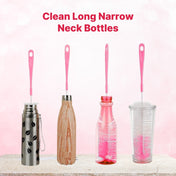 Adore Duece Long Handled Nylon Baby Bottle Cleaning Brush Kit Pack of 2 - Pink