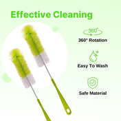 Adore Duece Long Handled Nylon Baby Bottle Cleaning Brush Kit Pack of 2 - Green