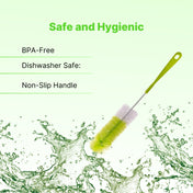 Adore Duece Long Handled Nylon Baby Bottle Cleaning Brush Kit Pack of 2 - Green