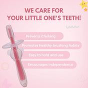 Adore Baby Training Toothbrush With Anti Choking Shield - Pink