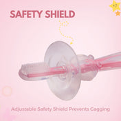 Adore Baby Training Toothbrush With Anti Choking Shield - Pink