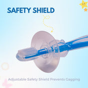 Adore Baby Training Toothbrush With Anti Choking Shield - Blue