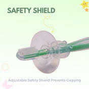 Adore Baby Training Toothbrush With Anti Choking Shield - Green