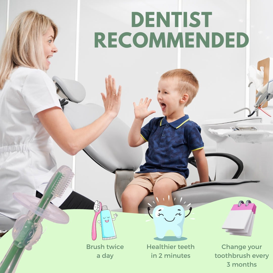 Adore Baby Training Toothbrush With Anti Choking Shield - Green