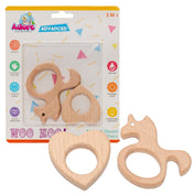Adore Wohoo! Wooden Teethers- Pack of 2- Heart+ Sea horse