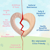 Adore Wohoo! Wooden Teethers- Pack of 2- Heart+ Sea horse