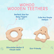 Adore Wohoo! Wooden Teethers- Pack of 2- Clown+ Snail