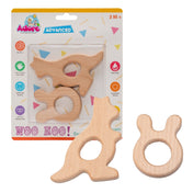 Adore Wohoo! Wooden Teethers- Pack of 2 - Bunny+ Kangaroo