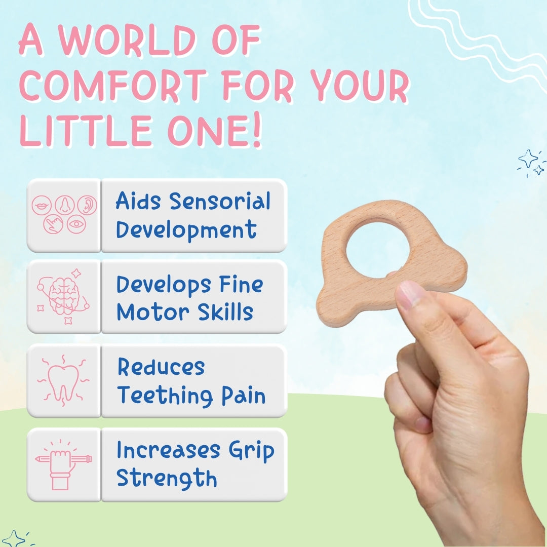 Adore Wohoo! Wooden Teethers- Pack of 2- Cartoon+ Camel