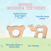 Adore Wohoo! Wooden Teethers- Pack of 2- Cartoon+ Camel