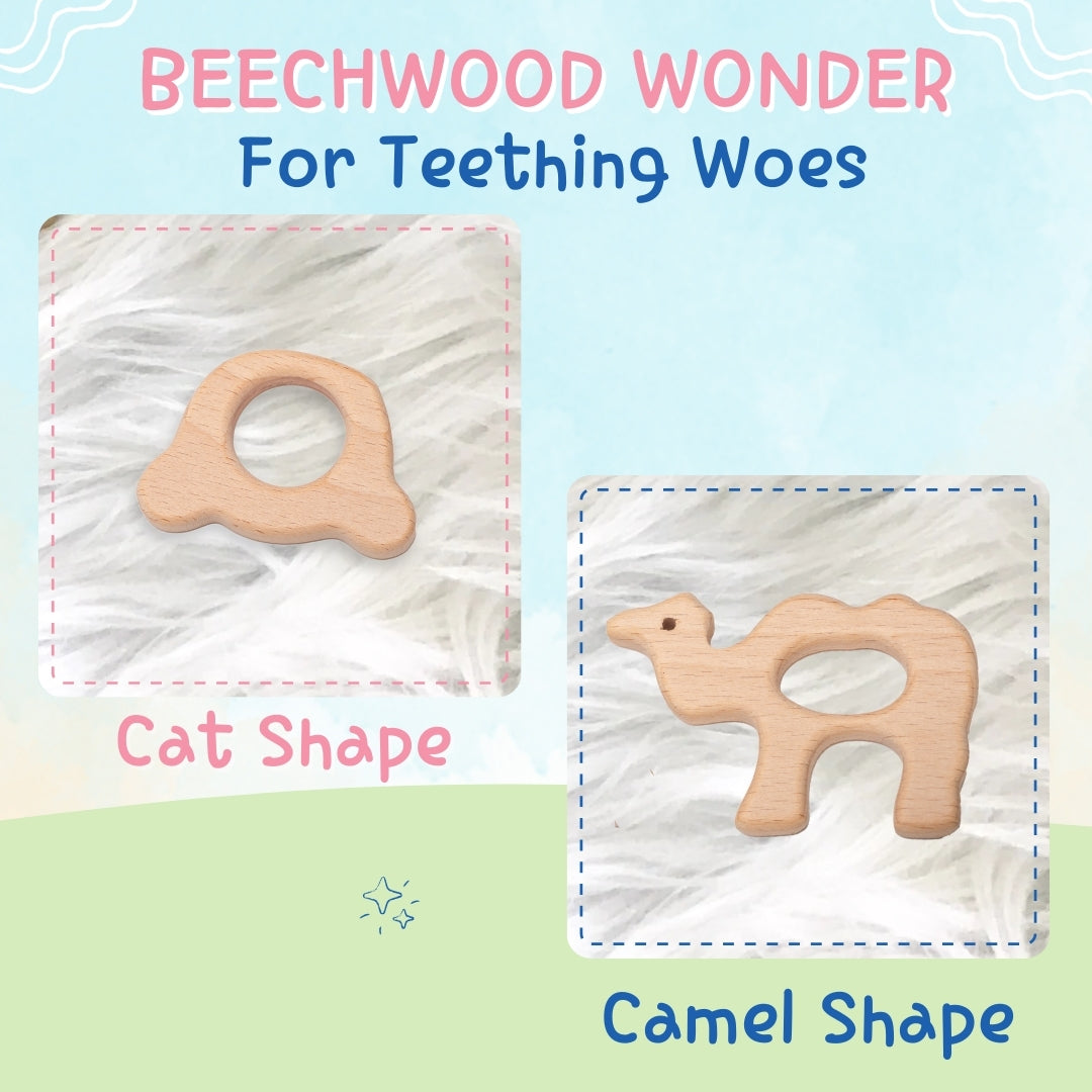 Adore Wohoo! Wooden Teethers- Pack of 2- Cartoon+ Camel