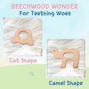 Adore Wohoo! Wooden Teethers- Pack of 2- Cartoon+ Camel