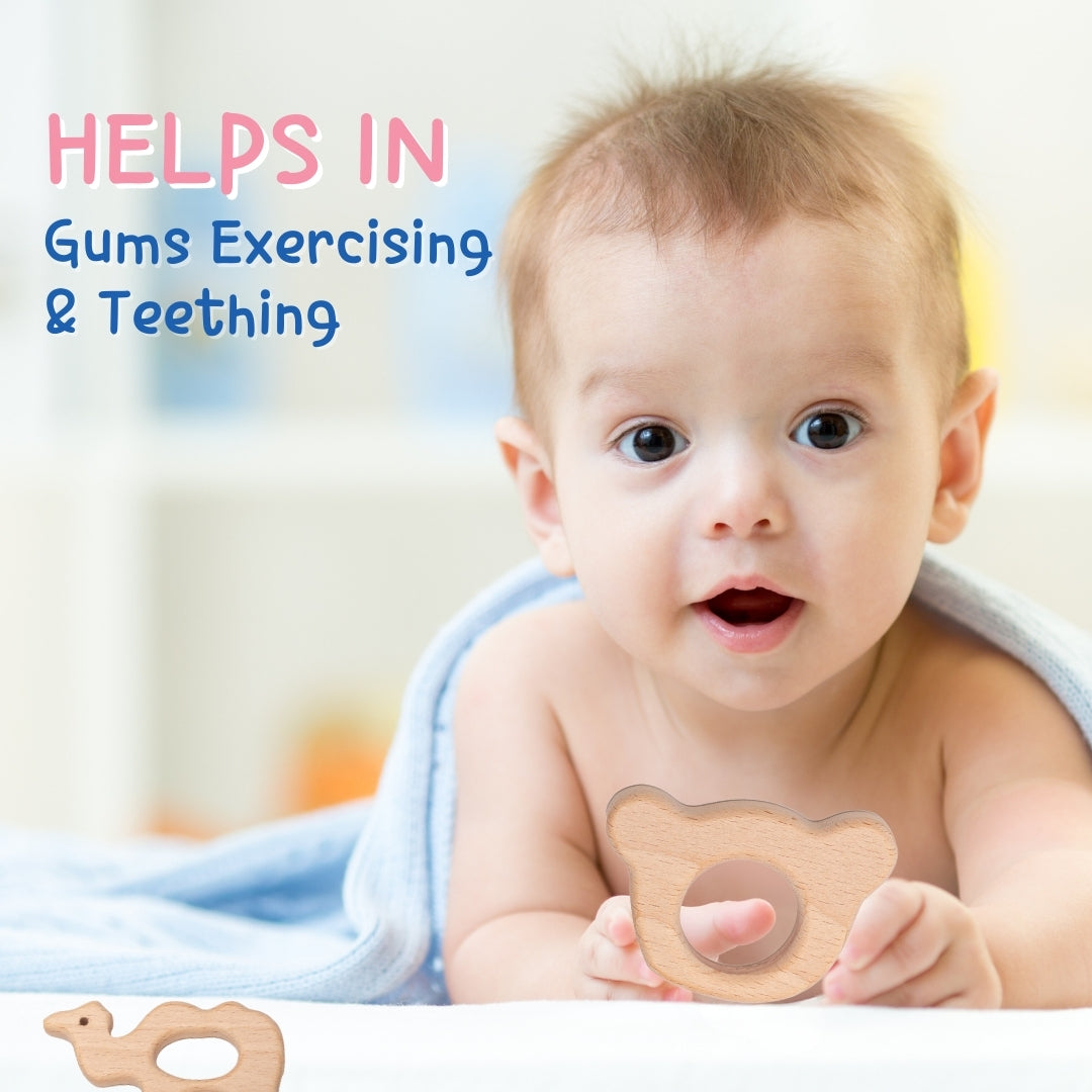 Adore Wohoo! Wooden Teethers- Pack of 2- Cartoon+ Camel