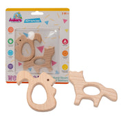 Adore Wohoo! Wooden Teethers- Pack of 2- Fox and Squirrel