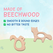 Adore Wohoo! Wooden Teethers- Pack of 2- Fox and Squirrel