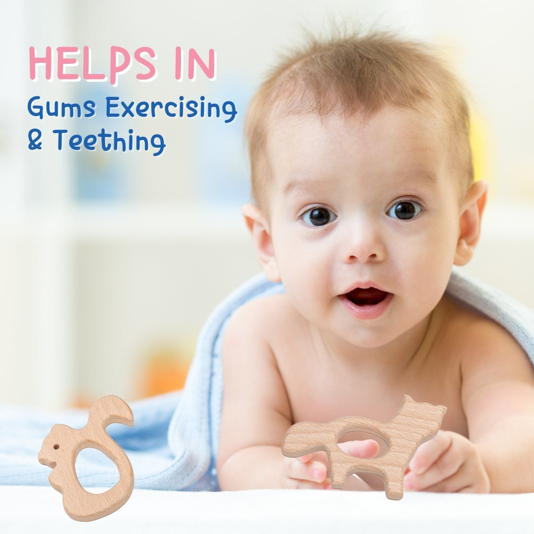 Adore Wohoo! Wooden Teethers- Pack of 2- Fox and Squirrel